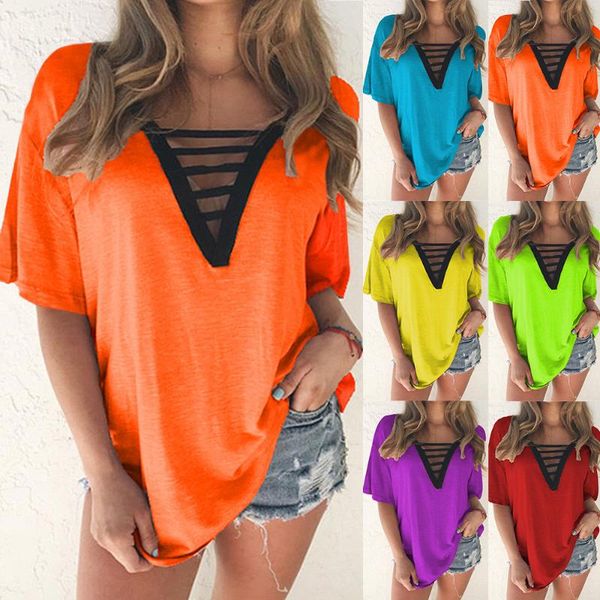 2020 new t-shirt v-neck women t shirt summer style short sleeve hollow out tee shirt v neck front criss cross, White
2020 new t-shirt v-neck women t shirt summer style short sleeve hollow out tee shirt v neck front criss cross, White