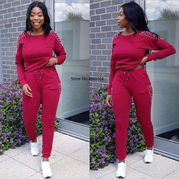 2020 autumn and winter new style, european and american fashion, pure color sports leisure, pearl decoration, two-piece set, White
2020 autumn and winter new style, european and american fashion, pure color sports leisure, pearl decoration, two-piece set, White