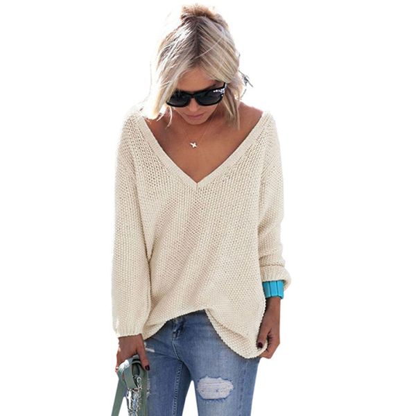 casual knitted sweater women streetwear v neck long sleeve pullovers loose solid knit coat 2019 autumn winter women's sweater, White;black
casual knitted sweater women streetwear v neck long sleeve pullovers loose solid knit coat 2019 autumn winter women's sweater, White;black