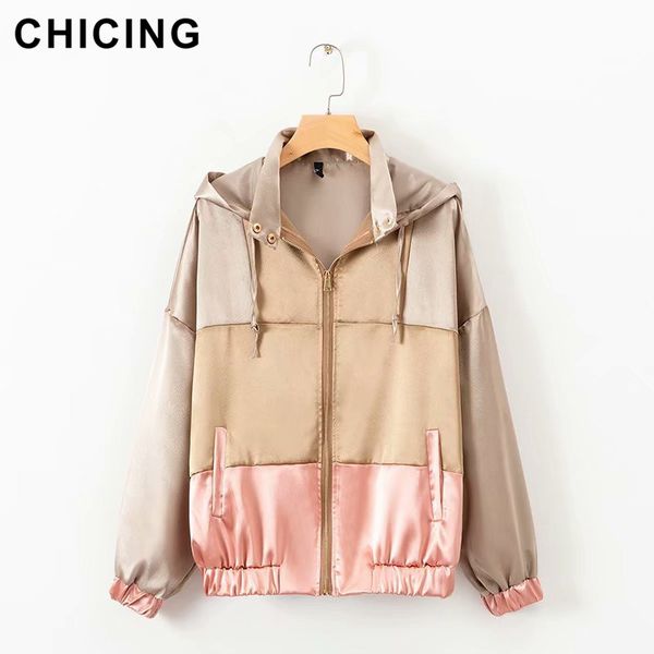 chicing 2019 новое прибытие женщины весна и лето новый шелковый атлас текстуры цвета соответствия беговая куртка куртка дамы с капюшоном жак, Black;brown
chicing 2019 новое прибытие женщины весна и лето новый шелковый атлас текстуры цвета соответствия беговая куртка куртка дамы с капюшоном жак, Black;brown