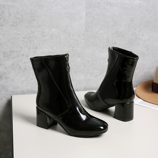 big size 9 10 11-15 boots women shoes ankle boots for women ladies front zipper round head thick heel, Black
big size 9 10 11-15 boots women shoes ankle boots for women ladies front zipper round head thick heel, Black