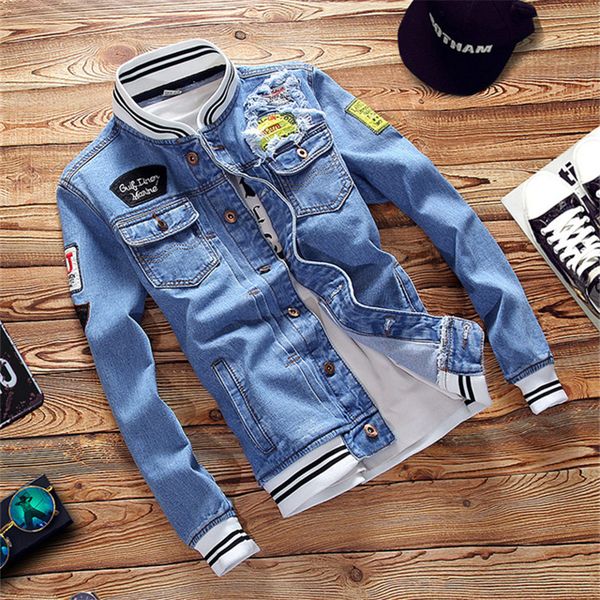 2019 new spring autumn pilot jacket denim mens casual fashion man bomber baseball jackets men fashion embroidery jean jacket man, Black;brown
2019 new spring autumn pilot jacket denim mens casual fashion man bomber baseball jackets men fashion embroidery jean jacket man, Black;brown