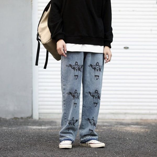 45454 men's flower printing wide leg pants baggy homme classic cargo pocket jeans blue casual pants biker denim trousers s-2xl
45454 men's flower printing wide leg pants baggy homme classic cargo pocket jeans blue casual pants biker denim trousers s-2xl