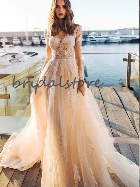 элегантный шампанского свадебные платья boho иллюзия v шеи лонг-бич рукавом свадебное платье часовня поезд кружева свадебные платья страна б, White
элегантный шампанского свадебные платья boho иллюзия v шеи лонг-бич рукавом свадебное платье часовня поезд кружева свадебные платья страна б, White