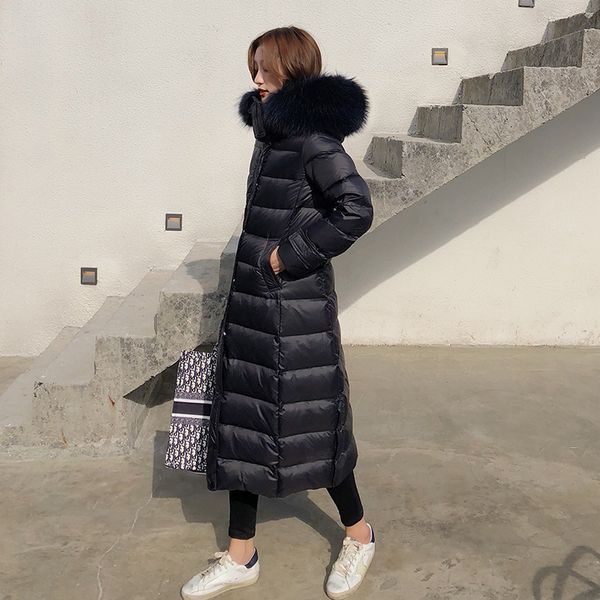 tcyeek fashion winter down jacket women large fur hood korean fit down coat female long parka ladies elegant outwear hiver 19003, Black
tcyeek fashion winter down jacket women large fur hood korean fit down coat female long parka ladies elegant outwear hiver 19003, Black