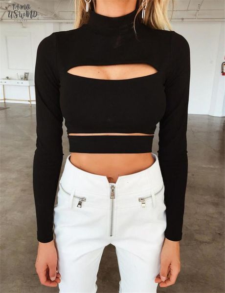 solid black ladies long sleeve crop hollow out bandage ladies high neck women fashion clothes, White
solid black ladies long sleeve crop hollow out bandage ladies high neck women fashion clothes, White