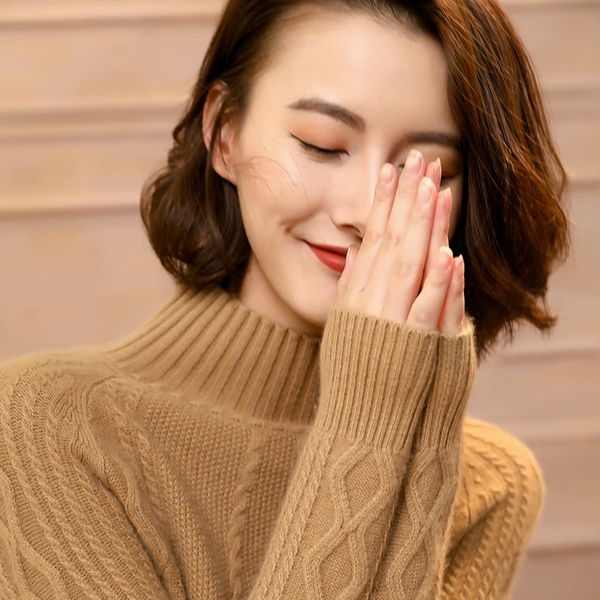 turtleneck knitted 100% cashmere sweater women's soft pullover alkmene 2020 spring and autumn new sweater fashion wild models, White;black
turtleneck knitted 100% cashmere sweater women's soft pullover alkmene 2020 spring and autumn new sweater fashion wild models, White;black