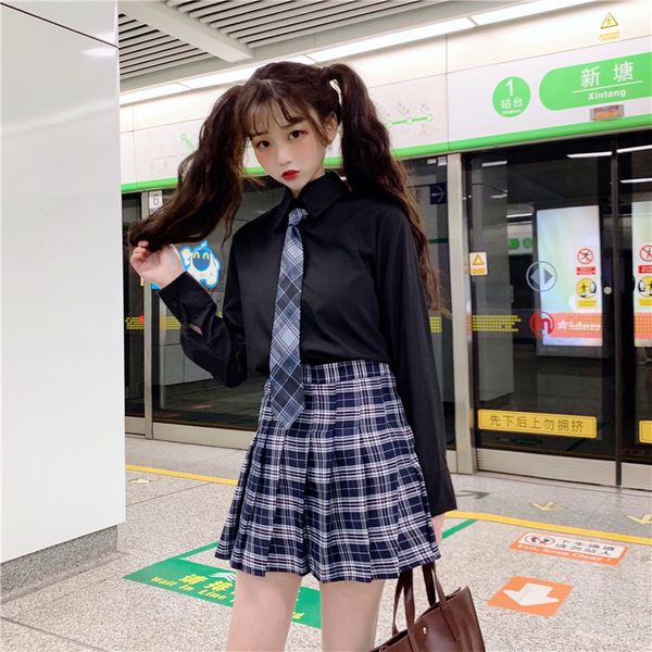 summer 2019 new suit korean college style tie shirt + high waist lattice pleated skirt sweet cute casual two-piece suit, White
summer 2019 new suit korean college style tie shirt + high waist lattice pleated skirt sweet cute casual two-piece suit, White