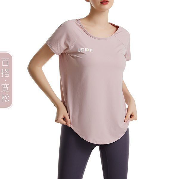 women's sports t-shirt short-sleeved female round neck loose yoga shirt dance workout running fitness clothing, White;red
women's sports t-shirt short-sleeved female round neck loose yoga shirt dance workout running fitness clothing, White;red