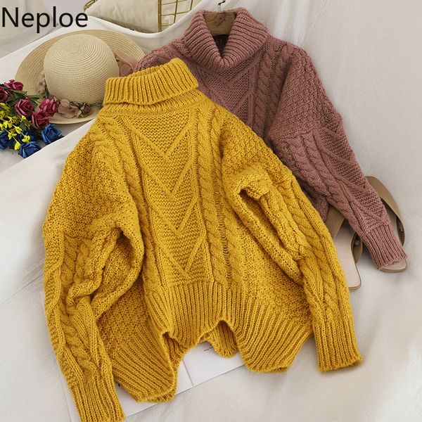 neploe vintage solid twist sweater women turtleneck causal knitted pullovers korean high waist wave hem knitwear jumper 55874, White;black
neploe vintage solid twist sweater women turtleneck causal knitted pullovers korean high waist wave hem knitwear jumper 55874, White;black