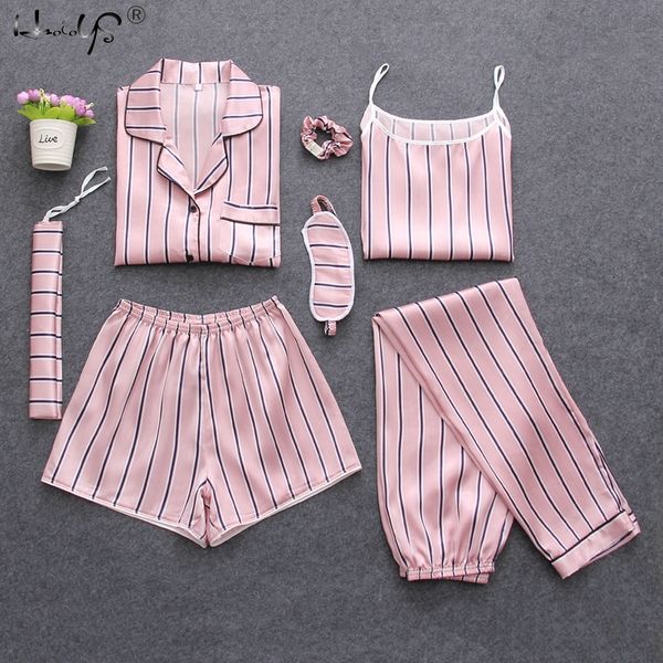 women's sleepwear 2021 spring summer 7 peices pajamas sets women silk satin pajama set soft home clothes womens pyjamas suit, Black;red
women's sleepwear 2021 spring summer 7 peices pajamas sets women silk satin pajama set soft home clothes womens pyjamas suit, Black;red