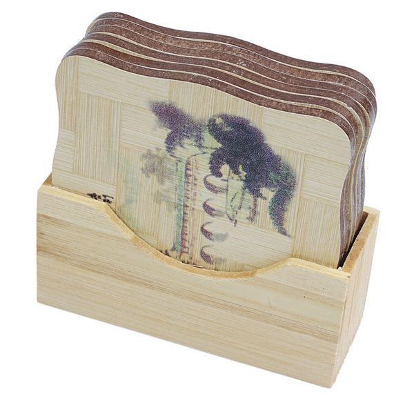 6 pcs chinese calligraphy paintings pattern bamboo coasters cup mats with holder
6 pcs chinese calligraphy paintings pattern bamboo coasters cup mats with holder