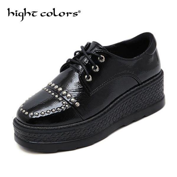 2020 autumn thick-soled casual shoes woman brogue lace up square rivet footwear female oxford shoes for women black beige
2020 autumn thick-soled casual shoes woman brogue lace up square rivet footwear female oxford shoes for women black beige