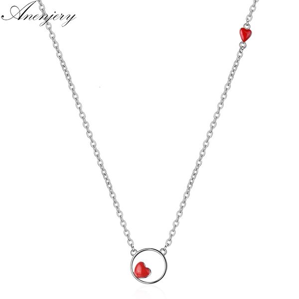 drop glaze red love heart heart circle 925 sterling silver clavicle chain necklace for women
drop glaze red love heart heart circle 925 sterling silver clavicle chain necklace for women