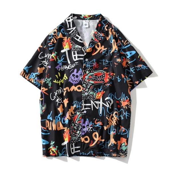 2020 cartoon graffiti harajuku balck loose shirt streetwear men hawaiian shirt men hip hop beach summer short sleeve, White;black
2020 cartoon graffiti harajuku balck loose shirt streetwear men hawaiian shirt men hip hop beach summer short sleeve, White;black