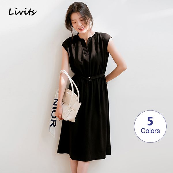 women's dresses french chiffon knee-length midi dress v neck sleeveless a-line pleated casual plain for female, Black;gray
women's dresses french chiffon knee-length midi dress v neck sleeveless a-line pleated casual plain for female, Black;gray