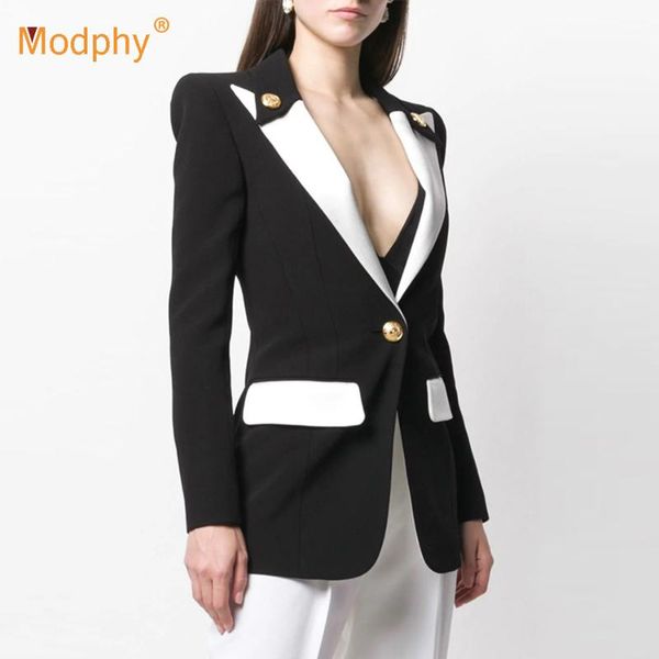 spring 2020 new women's suit jacket lapel long sleeve single button black and white stitching club party bodycon suit, White;black
spring 2020 new women's suit jacket lapel long sleeve single button black and white stitching club party bodycon suit, White;black