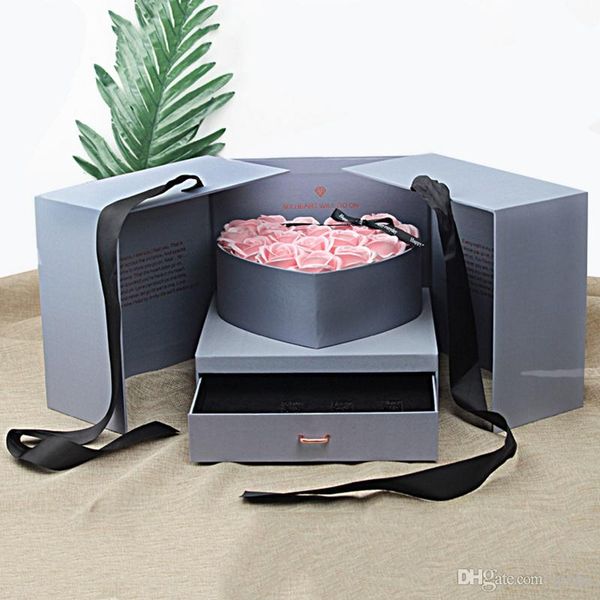 high-end creative valentine's day magic cube rose soap flower 24 * 24 * 22cm gift box double floor lipstick jewelry storage drawer box
high-end creative valentine's day magic cube rose soap flower 24 * 24 * 22cm gift box double floor lipstick jewelry storage drawer box