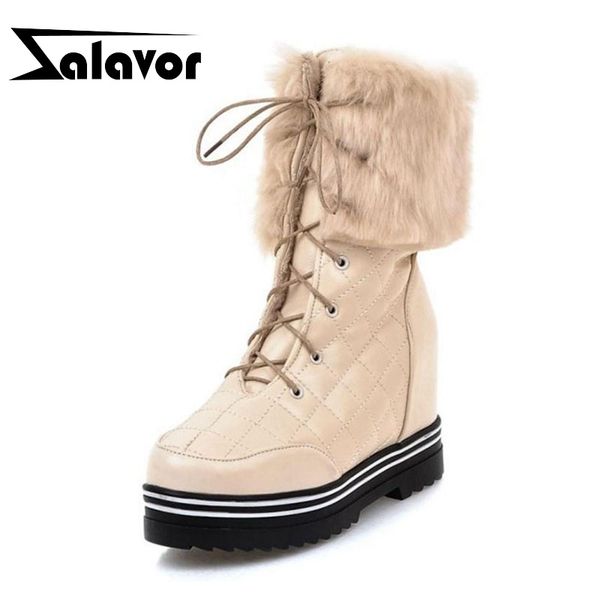 zalavor mid calf boots women keep warm winter lace up inside heel ladies shoes plush solid color women footwear size 34-43, Black
zalavor mid calf boots women keep warm winter lace up inside heel ladies shoes plush solid color women footwear size 34-43, Black