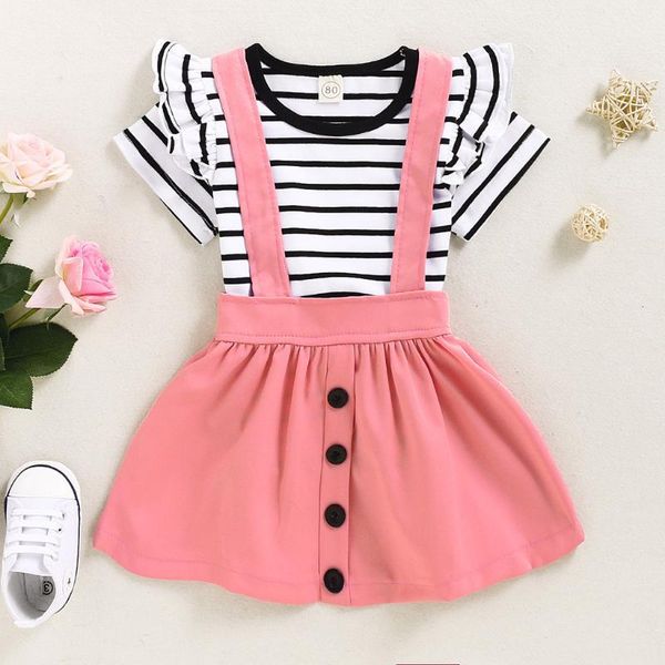 toddler kids girls clothes summer 2020 ruffles striped o-neck t-shirt suspender button skirts outfits set baby clothing, White
toddler kids girls clothes summer 2020 ruffles striped o-neck t-shirt suspender button skirts outfits set baby clothing, White