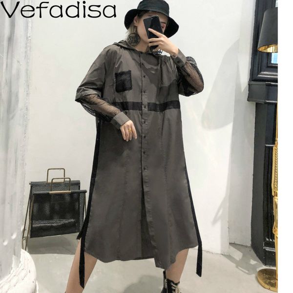 vefadisa autumn cotton solid spliced coat loose hooded collar single breasted coat long wide-waisted woman 2019 qyf329, Tan;black
vefadisa autumn cotton solid spliced coat loose hooded collar single breasted coat long wide-waisted woman 2019 qyf329, Tan;black
