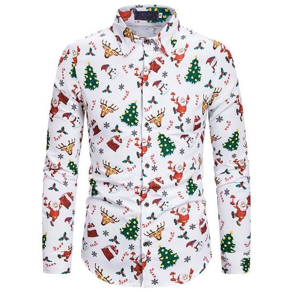 men christmas shirt printed long sleeve button down blouse social casual man silm fit single breasted shirts plus size s-2xl, White;black
men christmas shirt printed long sleeve button down blouse social casual man silm fit single breasted shirts plus size s-2xl, White;black