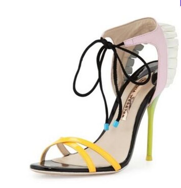 2019 new style ladies patent leather high heel pink white patchwork sophia webster open toe sandals colourful shoes 34-42, Black
2019 new style ladies patent leather high heel pink white patchwork sophia webster open toe sandals colourful shoes 34-42, Black