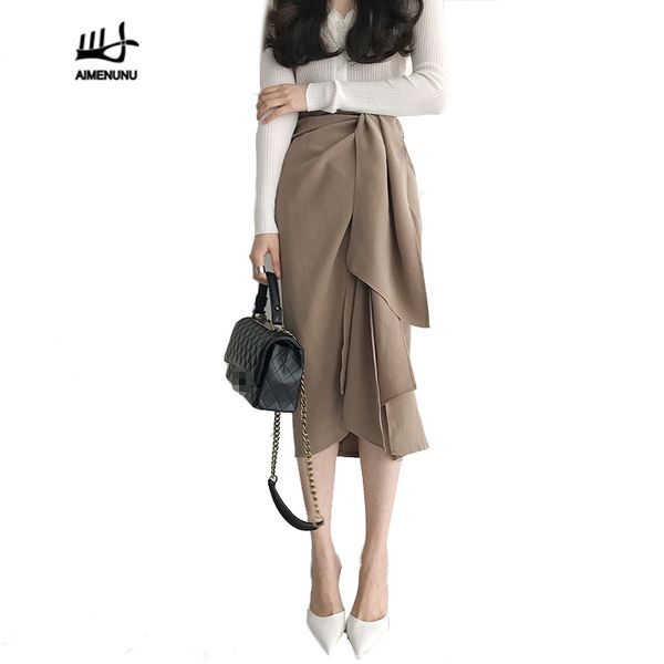 aimenunu casual bandage asymmetrical skirt for women high waist midi skirts female korean fashion elegant spring autumn clothing, Black
aimenunu casual bandage asymmetrical skirt for women high waist midi skirts female korean fashion elegant spring autumn clothing, Black