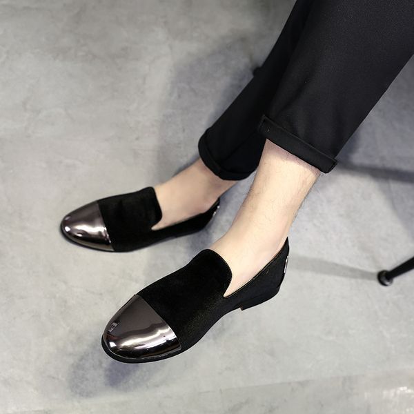 fashion men party and wedding handmade loafers men velvet shoes and gold toe big sequins dress shoe men's flats st371, Black 
fashion men party and wedding handmade loafers men velvet shoes and gold toe big sequins dress shoe men's flats st371, Black