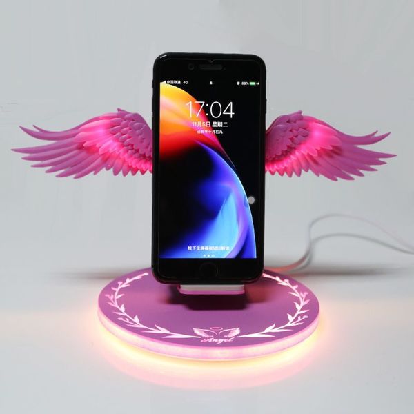 white pink blue black four colors 10w led qi wireless charger dock 10w angel wings fast charger stand for mobile phone x6ha 
white pink blue black four colors 10w led qi wireless charger dock 10w angel wings fast charger stand for mobile phone x6ha