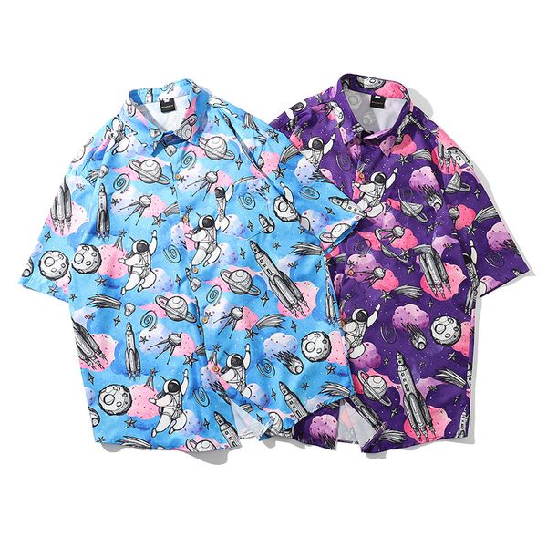 men's casual shirts space print hawaiian streetwear hip hop harajuku tropical beach short sleeve shirt men summer fashion male, White;black
men's casual shirts space print hawaiian streetwear hip hop harajuku tropical beach short sleeve shirt men summer fashion male, White;black