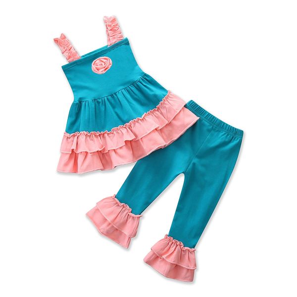 Flower Ruffles Girls Sling Tops+pants Summer Kids Sets Fashion Casual Children Sets Cute Toddler Girls Suits
Flower Ruffles Girls Sling Tops+pants Summer Kids Sets Fashion Casual Children Sets Cute Toddler Girls Suits