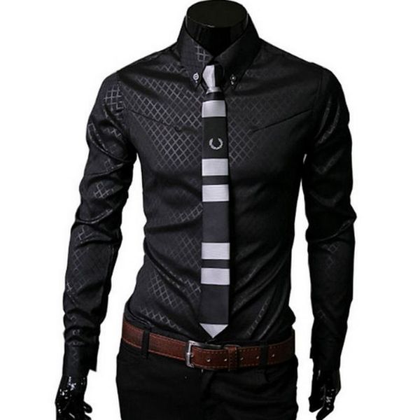 men plaid shirts brand 5xl 2018 new mens dress shirts long sleeve slim casual black white social male clothes chemise homme 25, White;black
men plaid shirts brand 5xl 2018 new mens dress shirts long sleeve slim casual black white social male clothes chemise homme 25, White;black