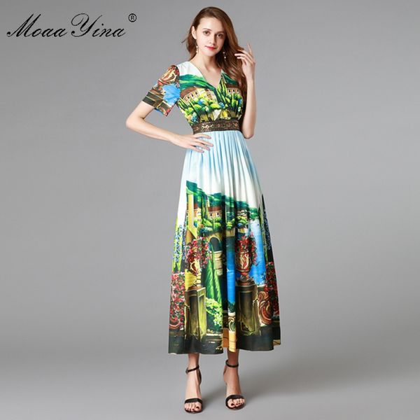 moaayina fashion designer runway dress summer women's short sleeve v-neck sicily landscape print slim elegant dresses vestidos, Black;gray
moaayina fashion designer runway dress summer women's short sleeve v-neck sicily landscape print slim elegant dresses vestidos, Black;gray