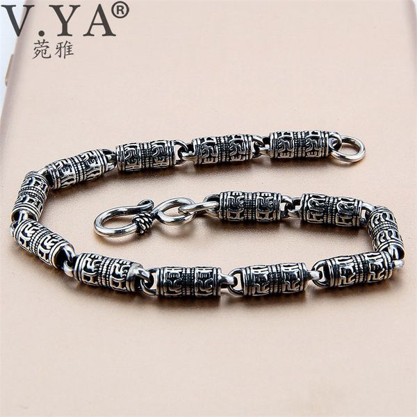 v.ya black thai silver devanagari bracelet men's six words mantra bracelet lucky security bracelet 925 sterling silver jewelry, Golden;silver
v.ya black thai silver devanagari bracelet men's six words mantra bracelet lucky security bracelet 925 sterling silver jewelry, Golden;silver