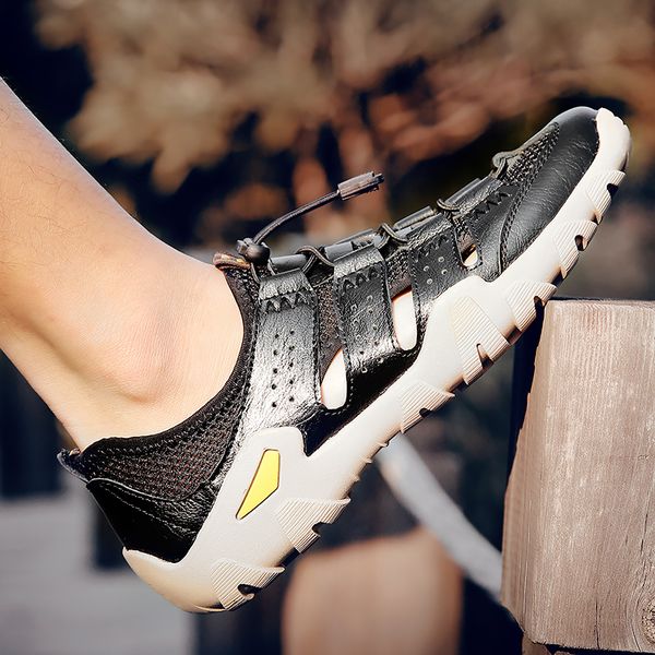 genuine leather men sandals flats comfortable men summer shoes handmade breathable casual beach sandals chaussure homme, Black
genuine leather men sandals flats comfortable men summer shoes handmade breathable casual beach sandals chaussure homme, Black