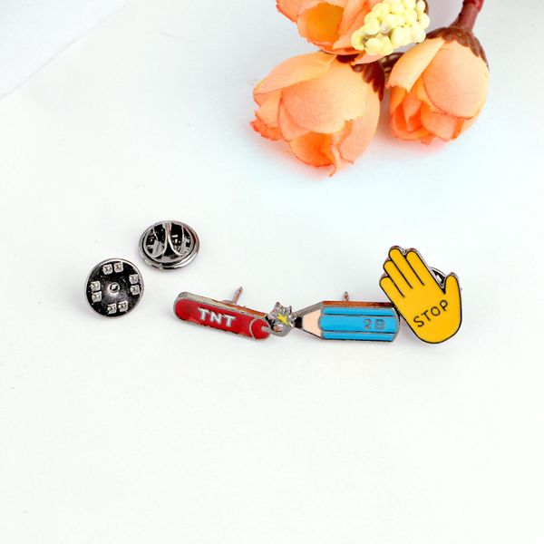 personality special brooch "tnt" firecracker "squot; gesture "2b" pencil lapel gift for children girl cute pretty, Gray 
personality special brooch "tnt" firecracker "squot; gesture "2b" pencil lapel gift for children girl cute pretty, Gray