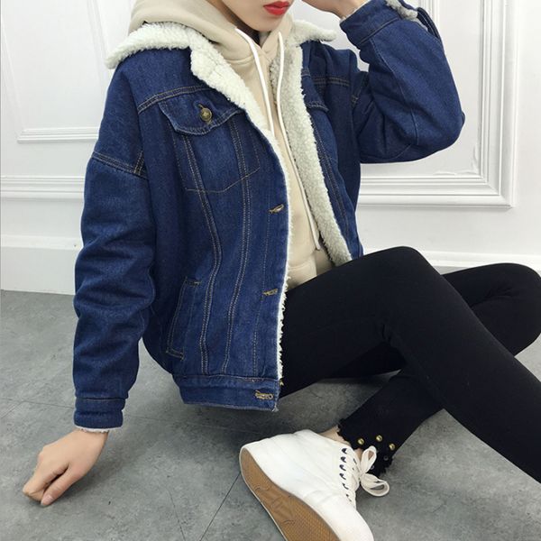 autumn winter female denim basic jackets 2020 lambswool women warm jeans coat long sleeves jeans coat outwear wide denim jacket, Black;brown
autumn winter female denim basic jackets 2020 lambswool women warm jeans coat long sleeves jeans coat outwear wide denim jacket, Black;brown