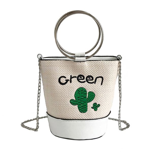 women's fashion straw braid cactus bucket bag small fresh chain handbag bucket single shoulder satchel personality
women's fashion straw braid cactus bucket bag small fresh chain handbag bucket single shoulder satchel personality
