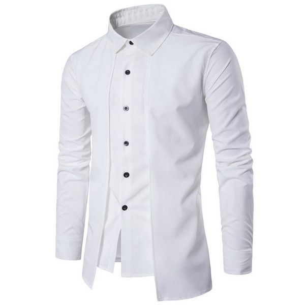 wenyujh 2019 new men's shirts long-sleeved casual fake two pieces chemise homme solid dress turn-down collar shirts, White;black
wenyujh 2019 new men's shirts long-sleeved casual fake two pieces chemise homme solid dress turn-down collar shirts, White;black
