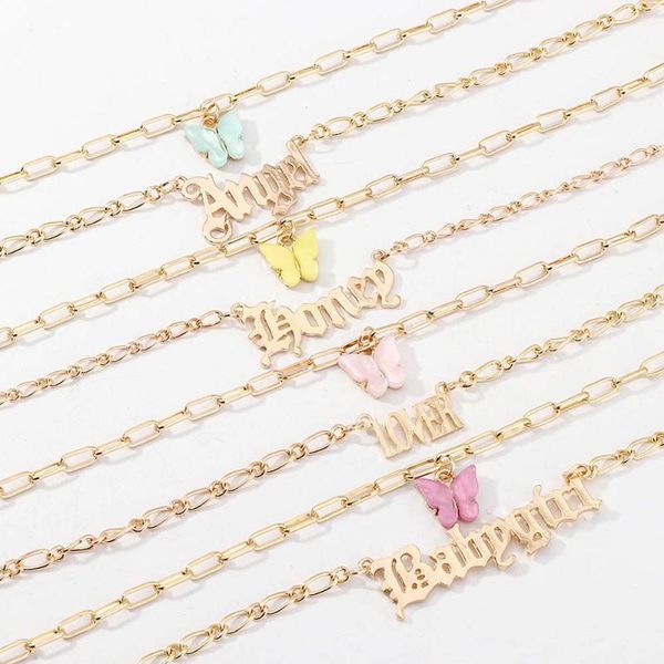 popular fashion layered necklace girls acrylic butterfly double layer letter alphabet angel pendant necklace jewelry for women, Silver
popular fashion layered necklace girls acrylic butterfly double layer letter alphabet angel pendant necklace jewelry for women, Silver