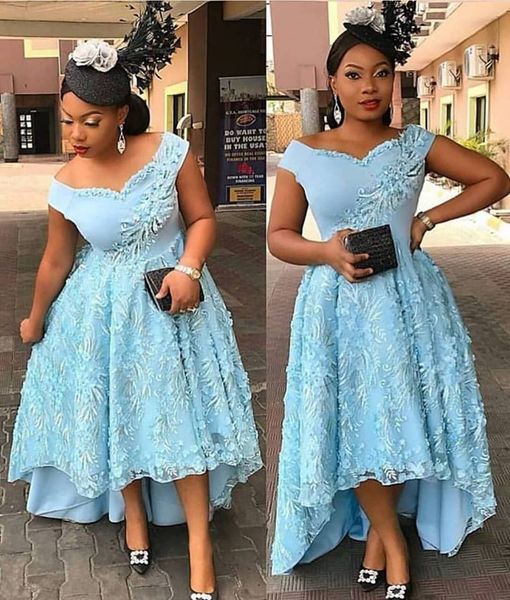 2019 light blue prom dresses high low lace appliqued beads off the shoulder arabic evening dress cap sleeve formal party gowns, Black
2019 light blue prom dresses high low lace appliqued beads off the shoulder arabic evening dress cap sleeve formal party gowns, Black