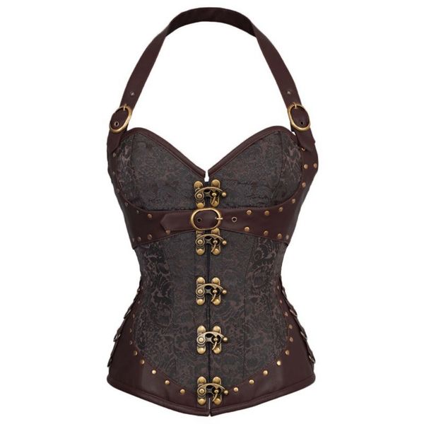 bustiers & corsets halter brown red lace up steampunk women goth bustier steel bones overbust gothic retro korse femme punk corset set, Black;white
bustiers & corsets halter brown red lace up steampunk women goth bustier steel bones overbust gothic retro korse femme punk corset set, Black;white