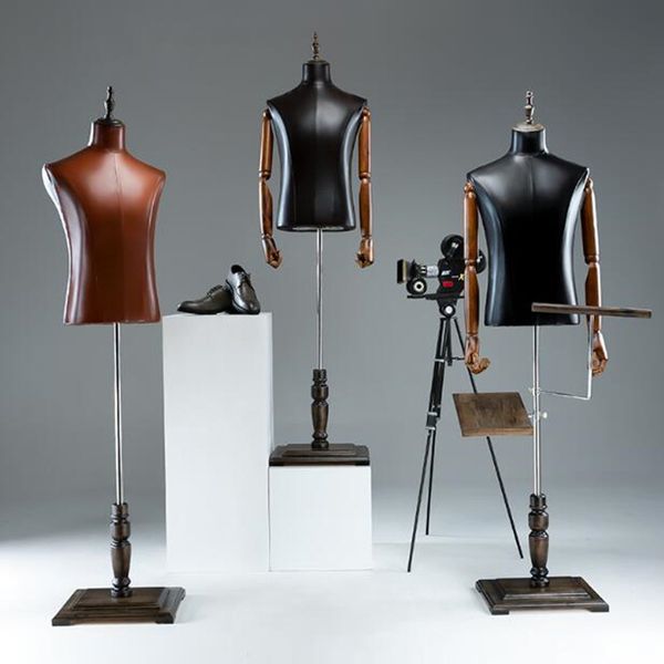2style half length leather male mannequin body no hand model props clothing store display fake mannequin suit model shelf d239, Khaki
2style half length leather male mannequin body no hand model props clothing store display fake mannequin suit model shelf d239, Khaki