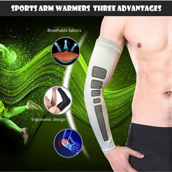 sports antiskid silicone men women anti uv running compression arm sleeves riding cycling arm warmers outdoor sport elbow pad, Black 
sports antiskid silicone men women anti uv running compression arm sleeves riding cycling arm warmers outdoor sport elbow pad, Black
