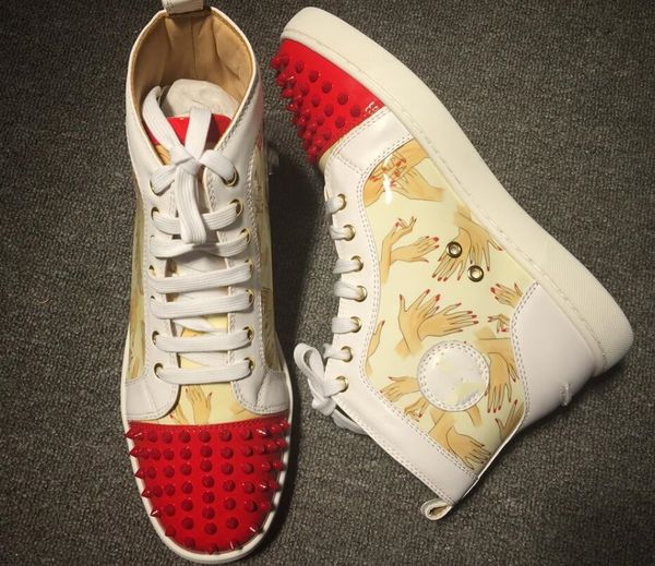 2019 new designer red bottom casual shoes set wedge shoes men's and women's suede studs crystal leather sports shoes original box, Black
2019 new designer red bottom casual shoes set wedge shoes men's and women's suede studs crystal leather sports shoes original box, Black