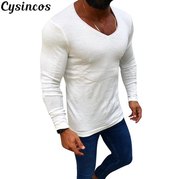 cysincos new acrylic sweater men long sleeve pullovers outwear man v-neck sweaters slim fit solid knitting clothing, White;black
cysincos new acrylic sweater men long sleeve pullovers outwear man v-neck sweaters slim fit solid knitting clothing, White;black