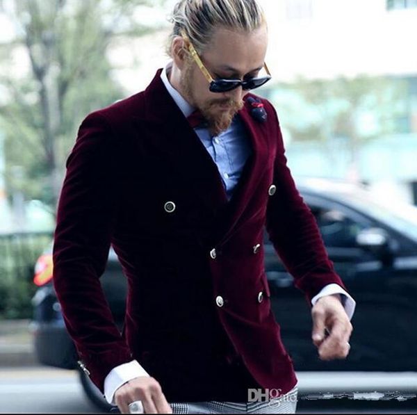 new fall burgundy velvet men suits for wedding double breasted notched lapel groom wear tuxedos only one jacket prom party blazer suit 733, Black;gray
new fall burgundy velvet men suits for wedding double breasted notched lapel groom wear tuxedos only one jacket prom party blazer suit 733, Black;gray