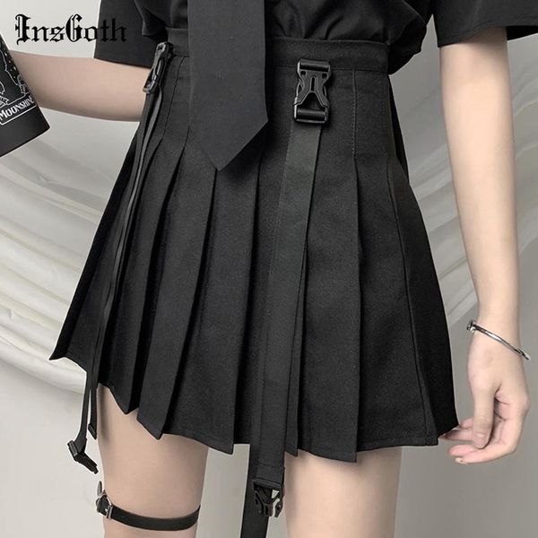insgoth solid black pleated streetwear gothic high waist mini women skirts harajuku grunge strap skirt
insgoth solid black pleated streetwear gothic high waist mini women skirts harajuku grunge strap skirt
