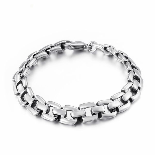 fashion stainless steel chain linking bracelet for men 21cm high polished box chain armband bangle male jewelry, Black
fashion stainless steel chain linking bracelet for men 21cm high polished box chain armband bangle male jewelry, Black